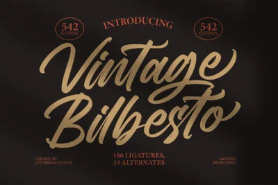 Vintage Bilbesto Modern Brush Font | DesignPea