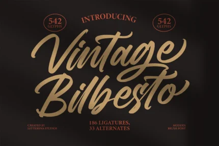 Vintage Bilbesto Modern Brush Font | DesignPea